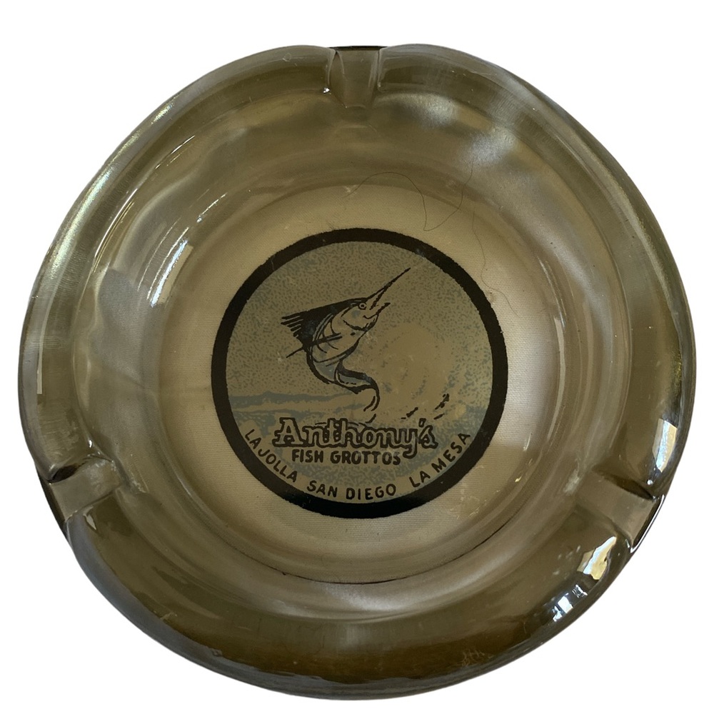 Vintage Anthony’s Fish Grottos Glass Ashtray